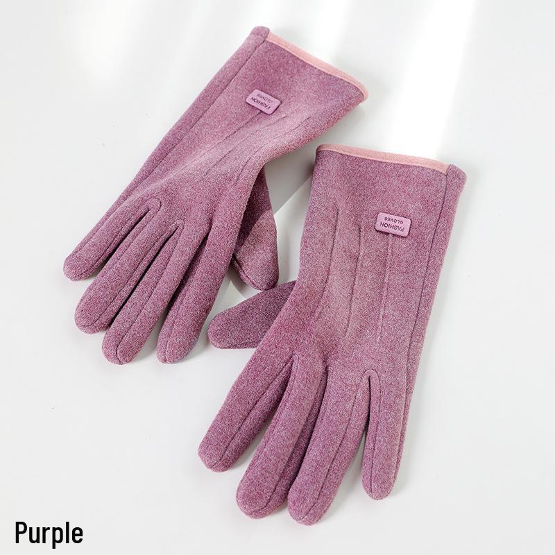 

Женские зимние велосипедные перчатки с сенсорным экраном - Утолщенный бархат, Теплые, Защита от холода, Милые для осени и зимы One Size