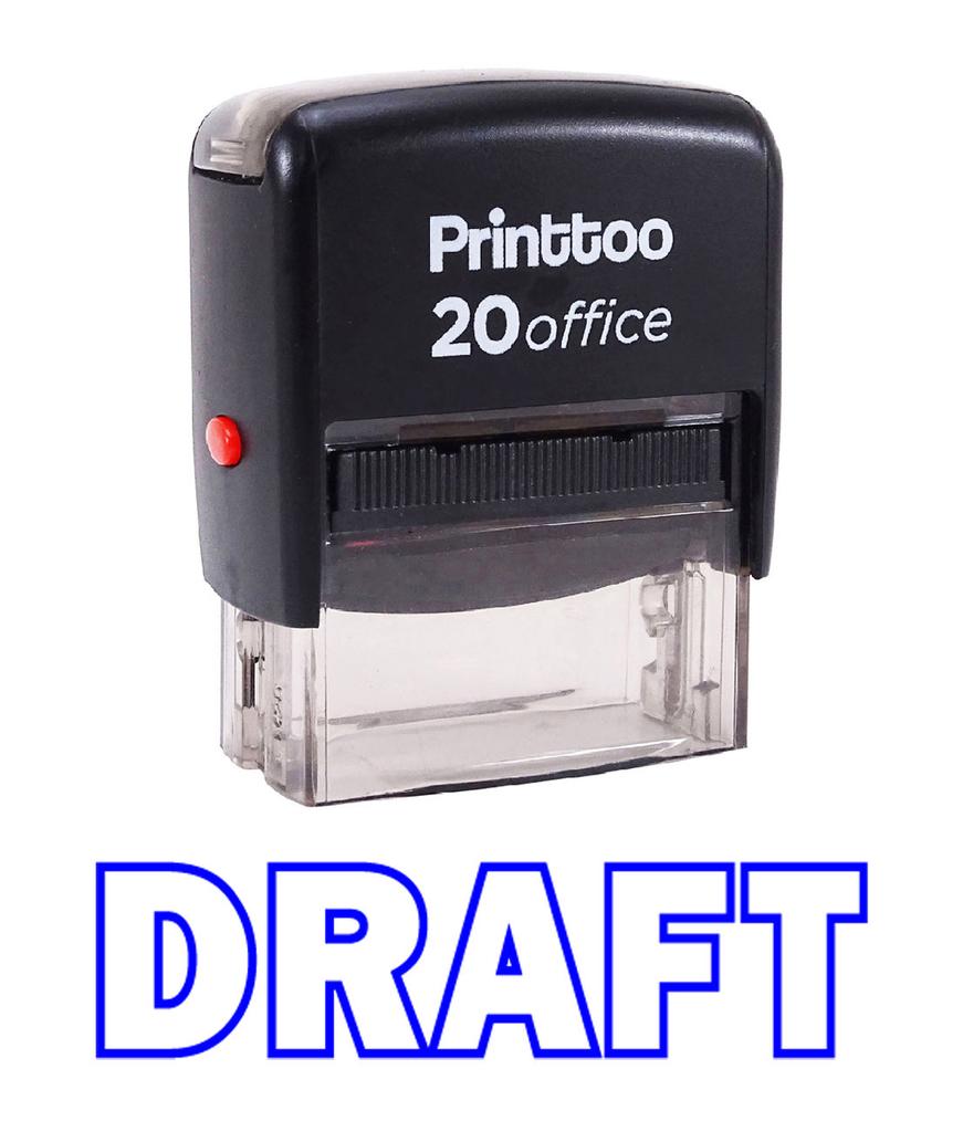 Printtoo Rubber Stamp Office Stationary DRAFT Self Inking Custom Stamp-Black