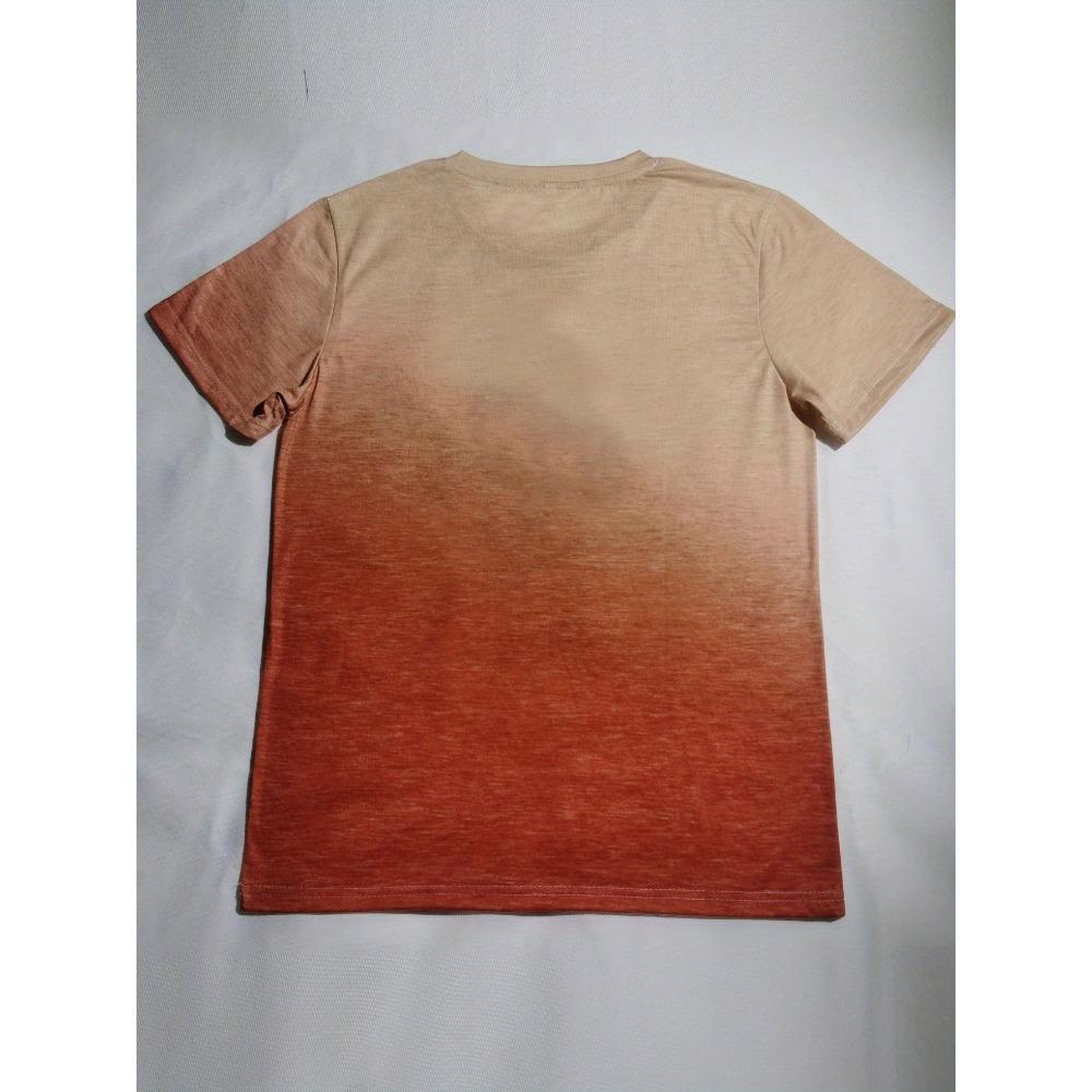 Women's gradient T-shirt - short-sleeved crew neck top with 3D gradient print all over