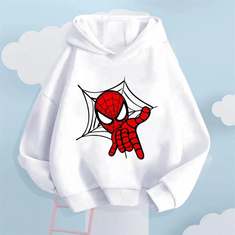 

Avengers Spider-Man Print Hoodie for Boys and Girls, Casual Autumn/Winter Superhero Marvel Kids Comfortable Pullover Sweatshirt 110 белый