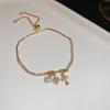 High-End Zircon Floral Heart Bracelet - Luxurious Sparkle for Women