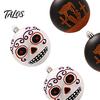 Cemetery Theme Party Accents 9PCS Halloween Ornaments for Tree, Skull/Black Cat/Pumpkin Decorative Balls, Indoor Background Supplies Vintage