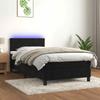 Vidaxl Łóżko Kontynentalne Z Materacem I Led, Czarny Aksamit 90X190 Cm