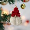 1pc Hand- Santa Claus Hanging Ornament - Festive Red & White Tassel Pendant with Golden Accents, Perfect for Christmas Tree