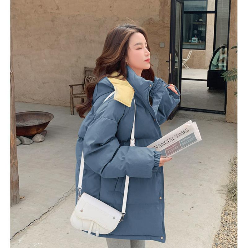 Casual Winter Cotton Padded Loose Pockets Long Sleeved Jacket Women