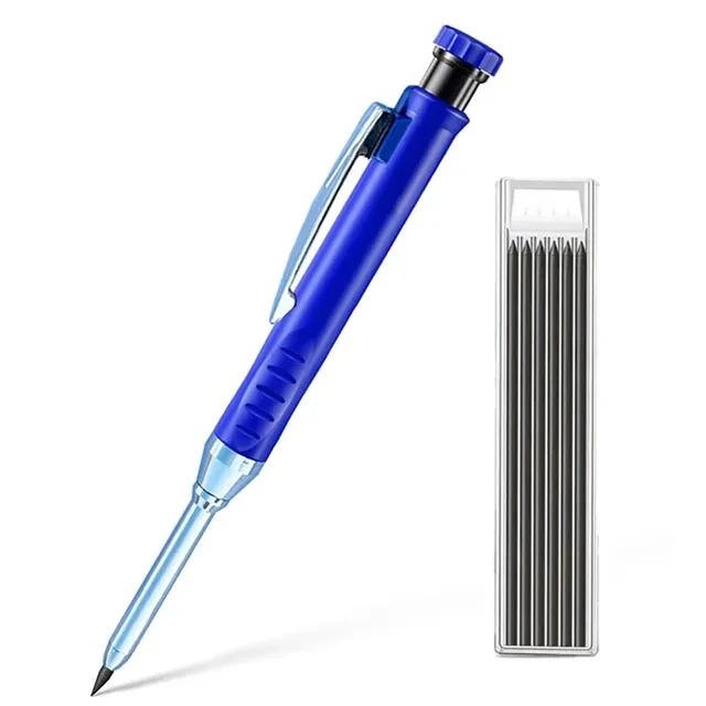 2pcs/Set 2.8mm Carpenter Mechanical Pencil Set with Built-In Sharpener for Woodworking Construction Long-Head Stationery Pencil