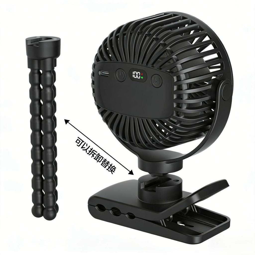 Detachable Dual-use Octopus Clip-on Fan: Multi-functional, Portable, Silent for Desktop & Stroller