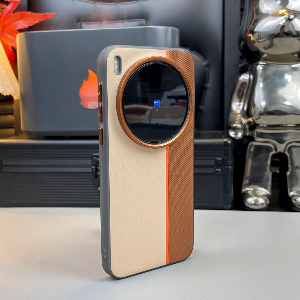 

Three-color Leather Patchwork with Magsafe Magnetic Ring Case For VIVO X300 Pro vivo x300 Lens Protective Cover vivo X300 Pro