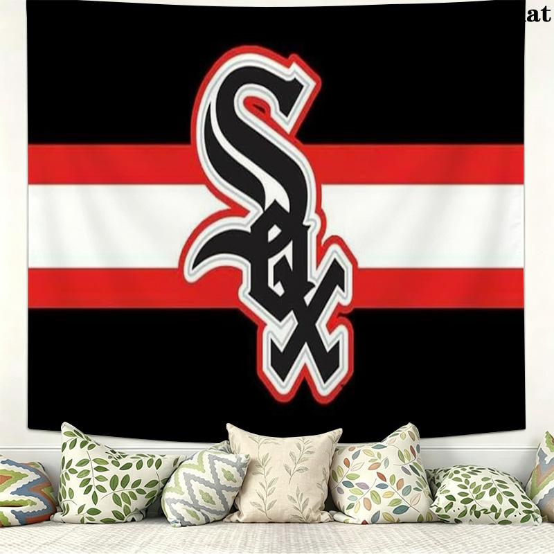 Chicago White Sox Wall Tapestry Aesthetic Wall Hanging Printed Fabric Blanket Decorative Tapestries for Bedroom Living Room Home Decor