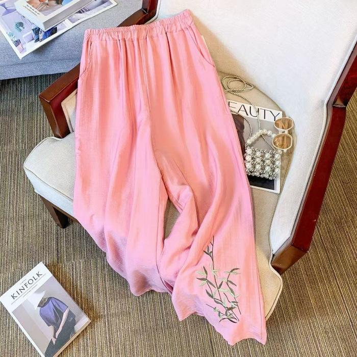 Wide-leg Pants Women's Summer New Pants Women's Loose and Thin High-waisted Thin Straight Casual Pants Women