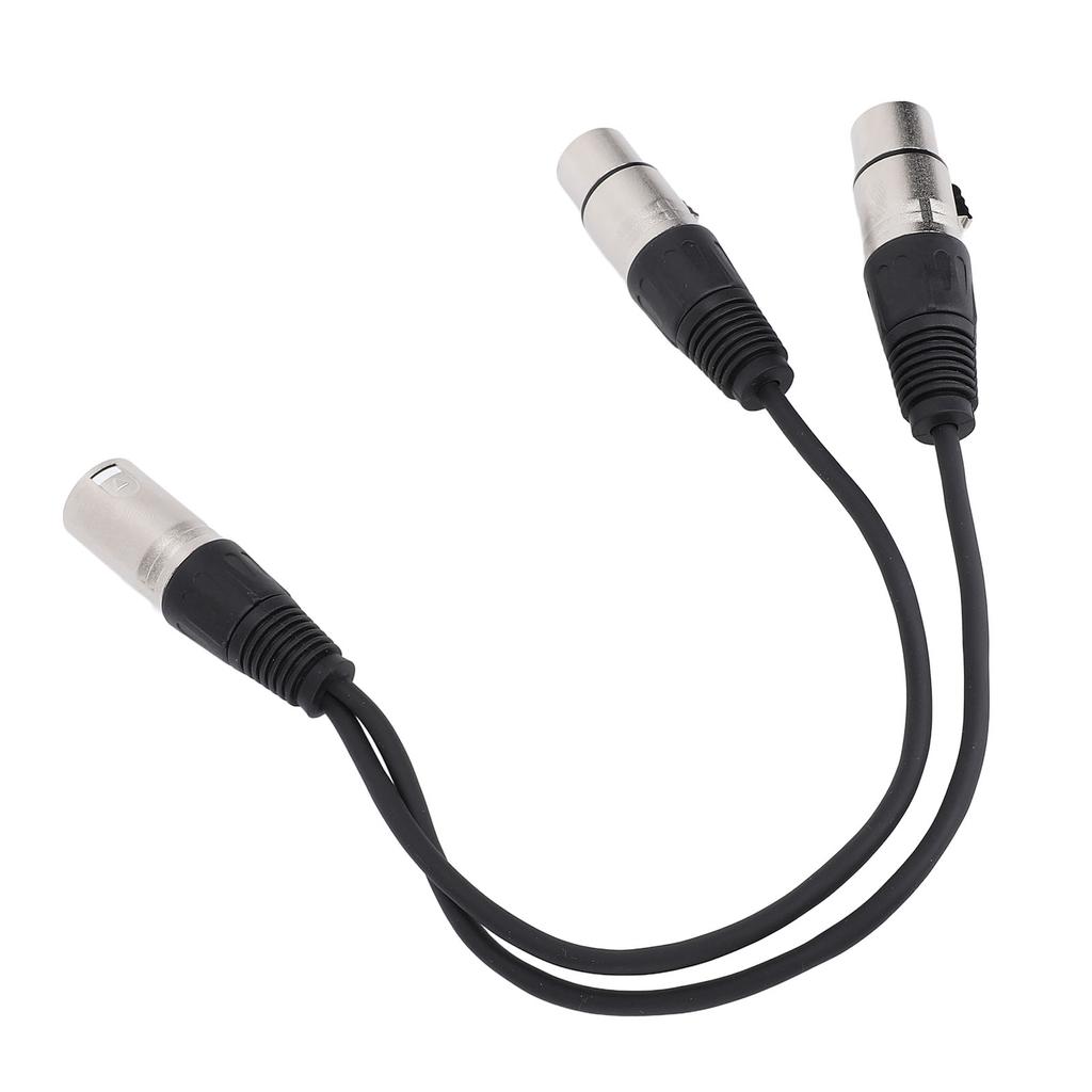 XLR Splitter Cable 3 Pin XLR Male To Dual XLR Female Patch Balanced Microphone Cord Adapter 0.3m / 1