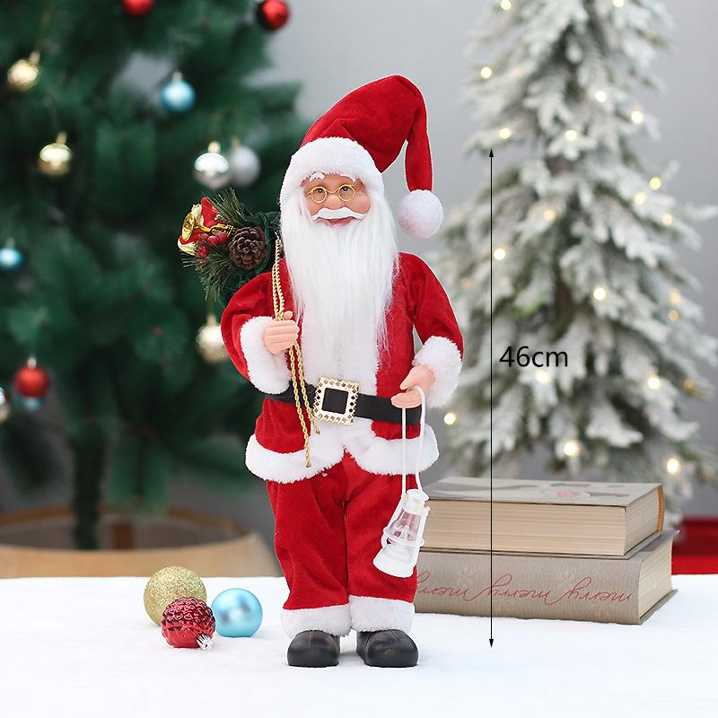 46Cm Standing Santa Claus Doll Supermarket Window Hotel Santa Claus Party Christmas Decorations