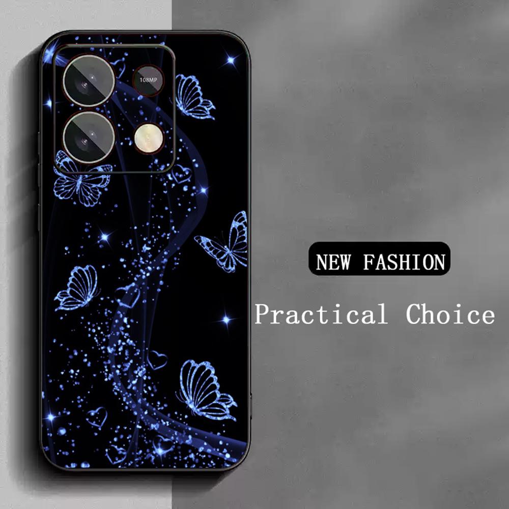 Fashion personal Butterfly pattern design Phone Case For Redmi Note 14 13 12 11 Pro Plus S 5G 14C A3 Soft Black Phone Cover