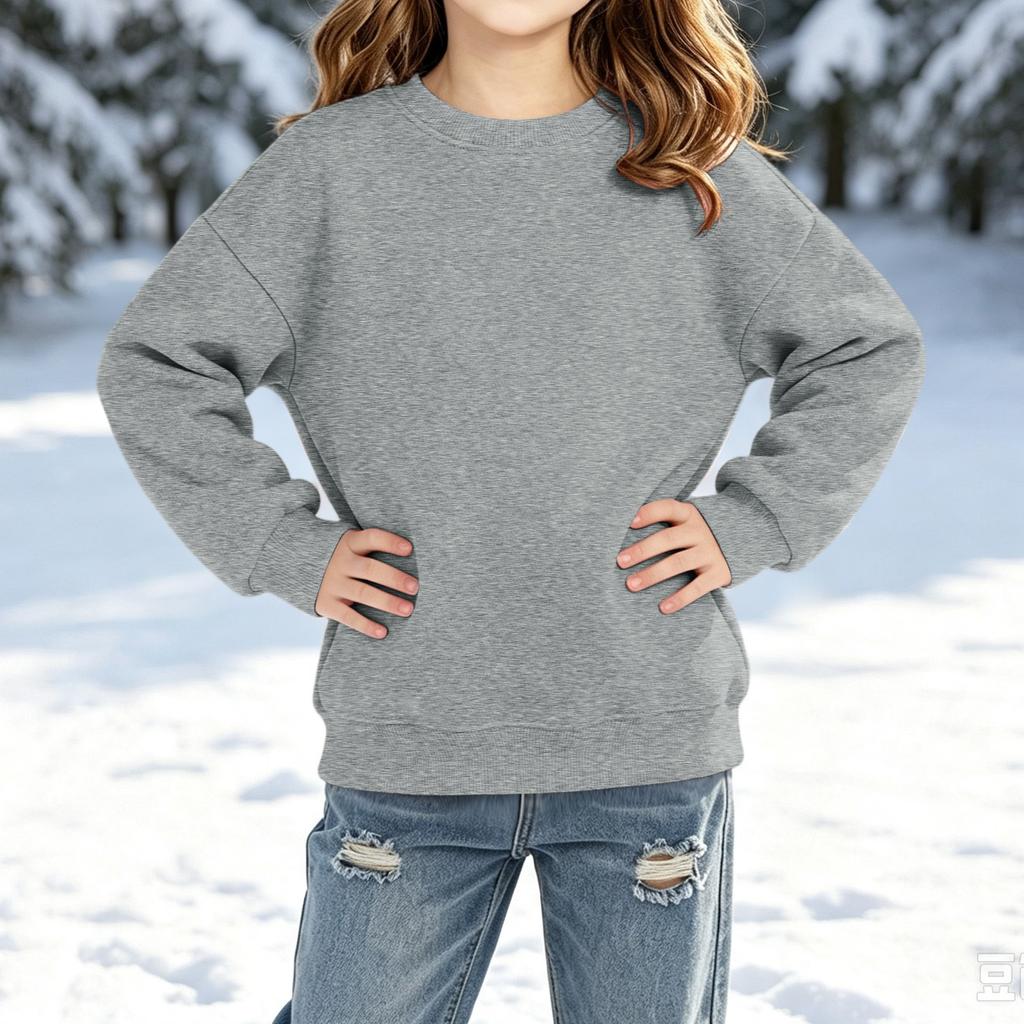 Boys Girls Long Sleeve Color Casual Hoodie Pullover Sweatshirt for Kids
