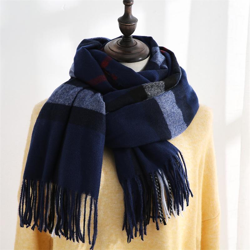

Women s Plaid Imitation Cashmere Scarf - Autumn/Winter 2025 Medium-Length Warm Shawl, Japanese & Korean Style