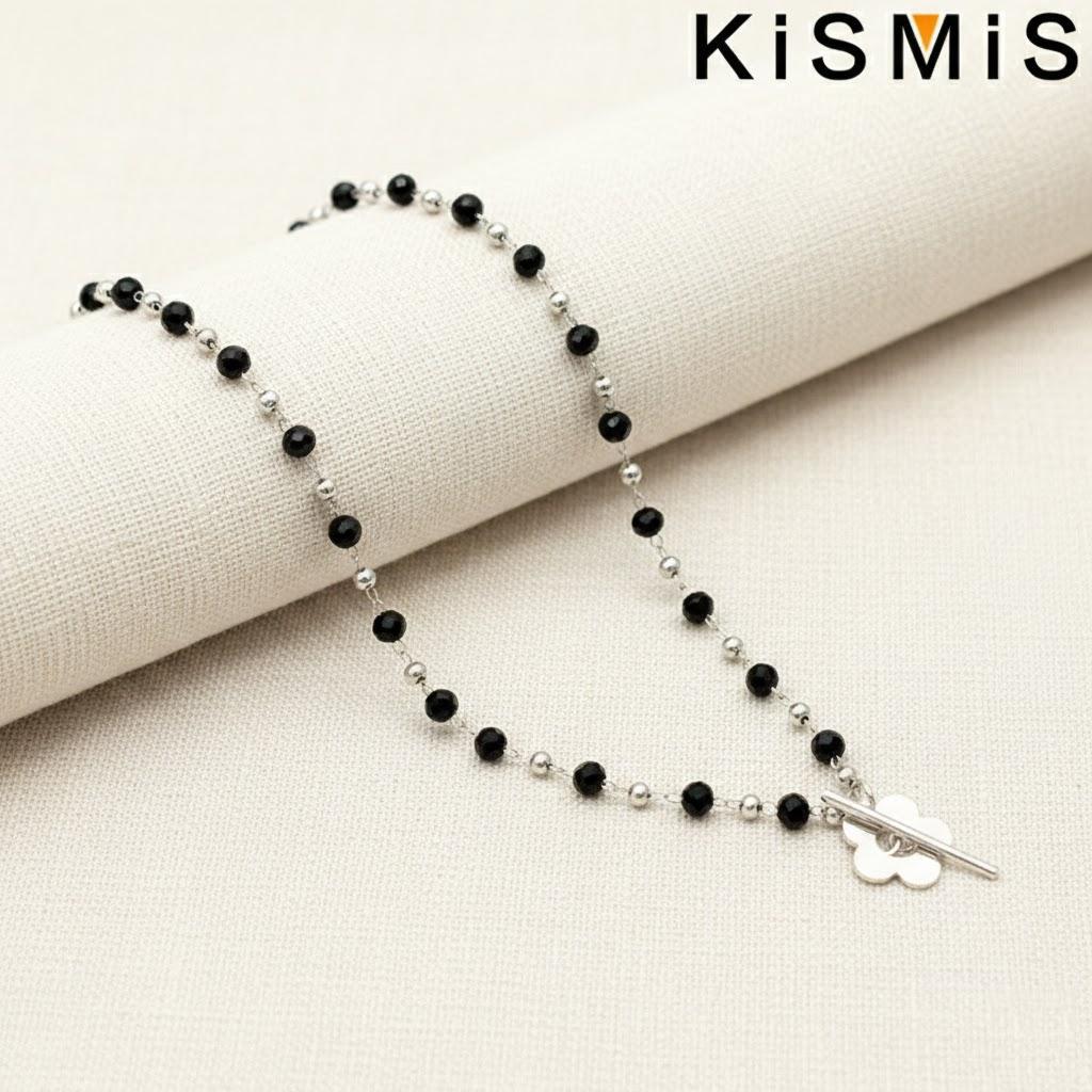 

Flower Pearl Necklace Simple Fashion Jewelry for Women Girls Versatile Street Style 1PC Popular Gift серебряный