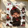 Cartoon M-Monchhichis-S Cute Blanket Soft Warm And Thick Perfect For Bedroom Living Room Bed Sofa Camping Picnic Office Gift