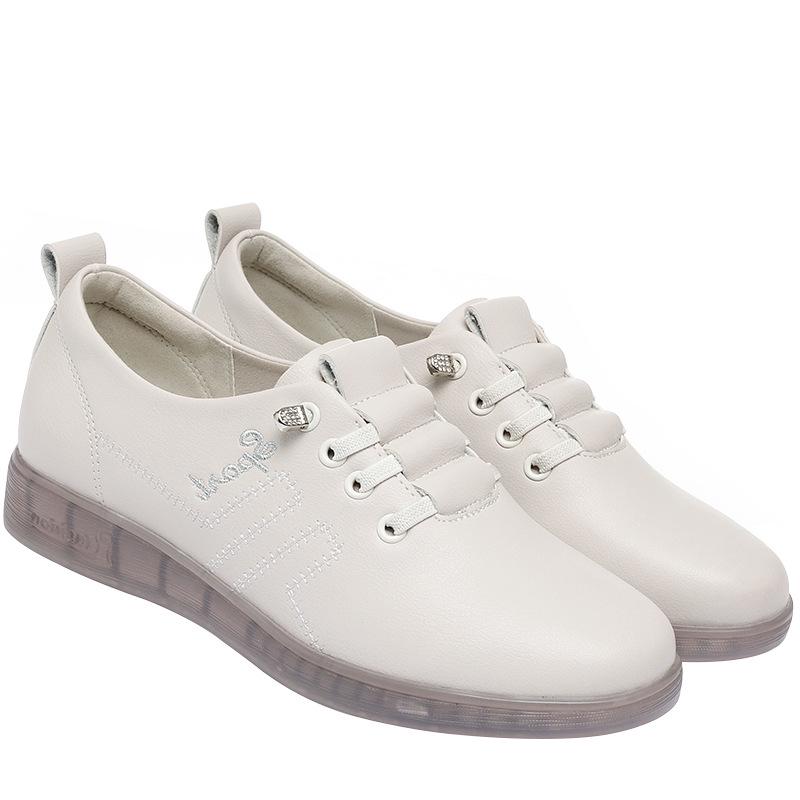 Soft Leather Mom Shoes: Autumn Comfort Deep Mouth Slip-Ons for Middle-Aged & Elderly Women with Soft Sole & Upper