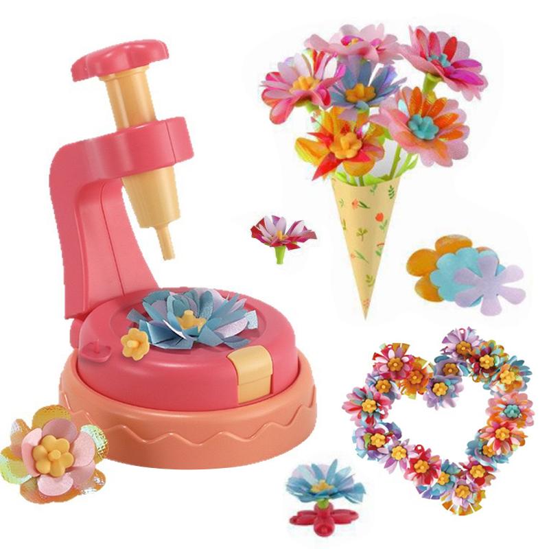 Flower Bouquets Toys Handmade DIY Craft Kits Toys Embossing Machine Toys Parent Child Interactive Puzzle Toy Xmas Girls Gifts