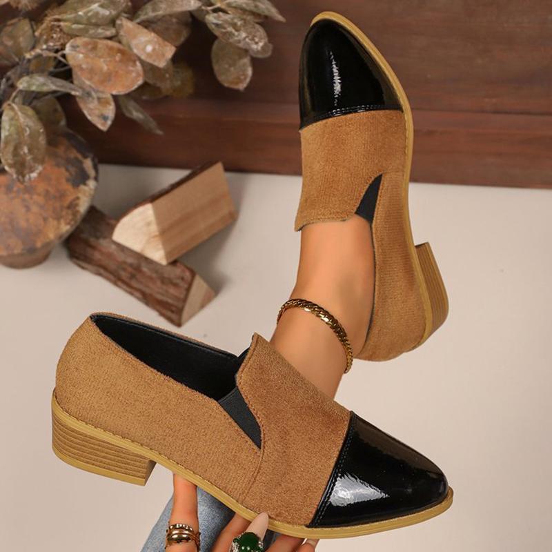 Fashion Retro Leopard Low Heel Pumps for Women Plus Size Square Heel Casual Shoes Woman Slip On Pointed Toe Low Heels Shoes Female