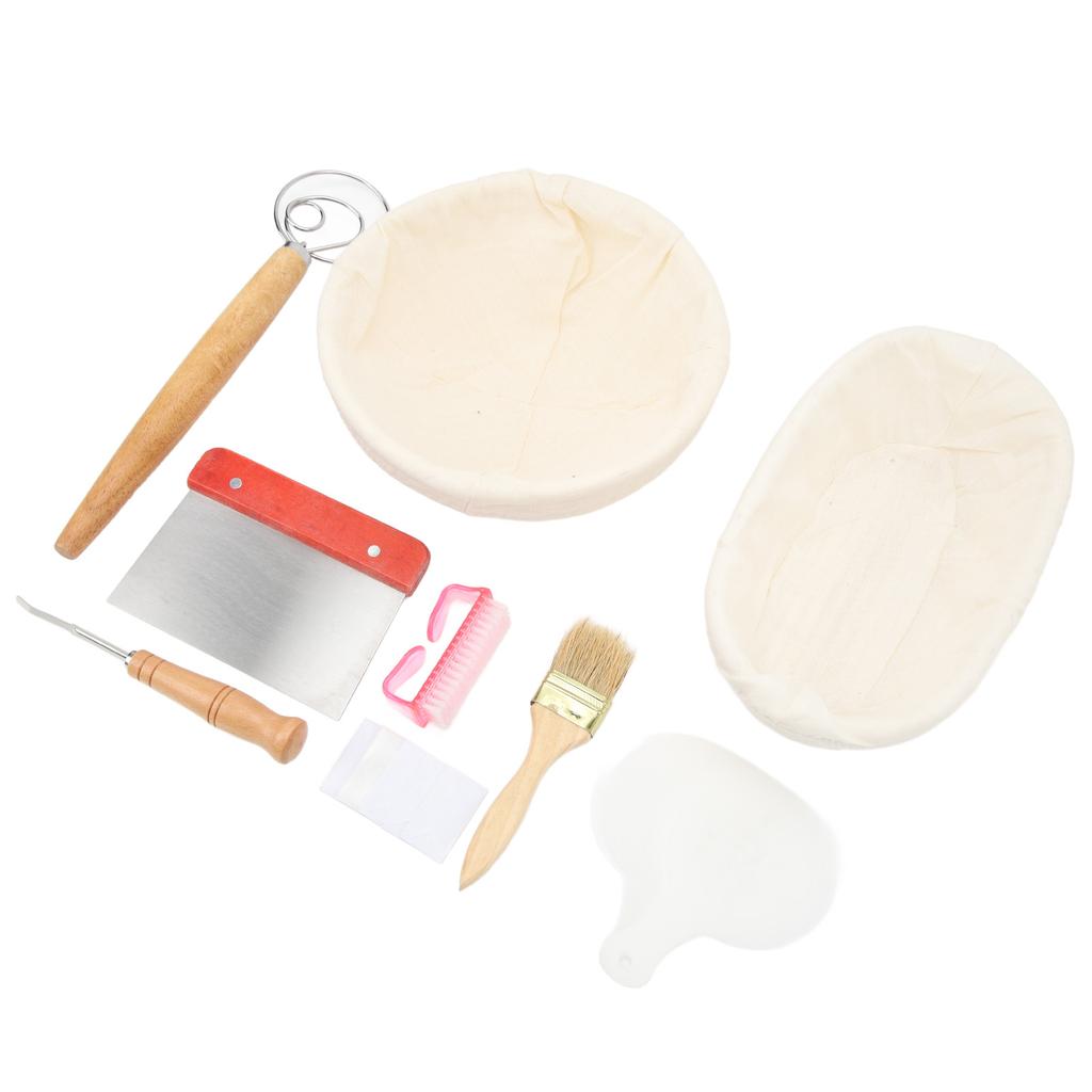 10.2in Round Dough Rising Proofing Basket Stainless Steel 8.7in Oval Cane Sourdough Basket