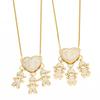 SongYi Dainty 18K Real Gold Plated Heart Necklace Copper Cubic Zirconia Love Pendant Minimalist Clavicle Chain Jewelry for Women