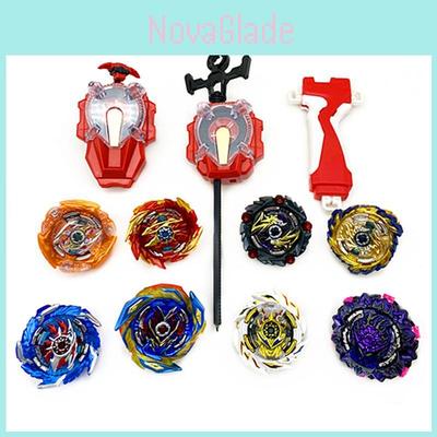Super King 8pcs Gyro Burst Beyblade Set Featuring Sparkling Launcher And Storage Box
