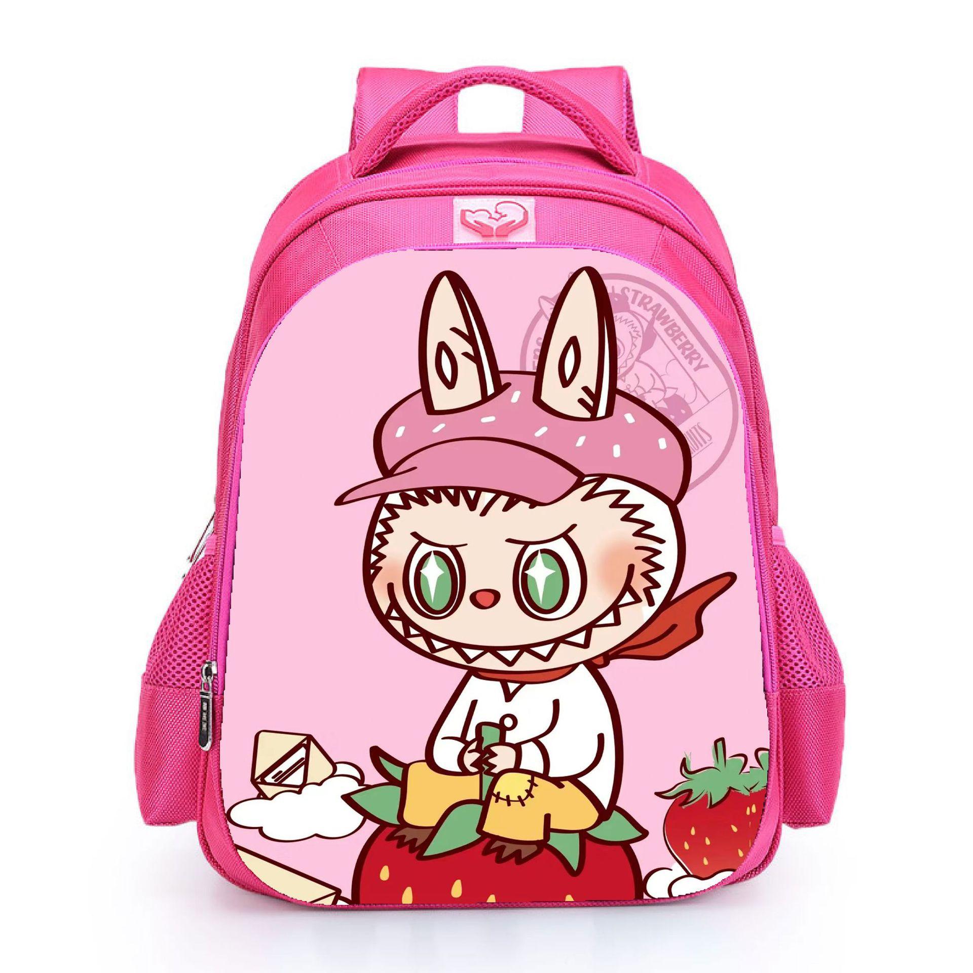 

School bag 2024 student polyester comfortable backpack large capacity backpack female Red Small