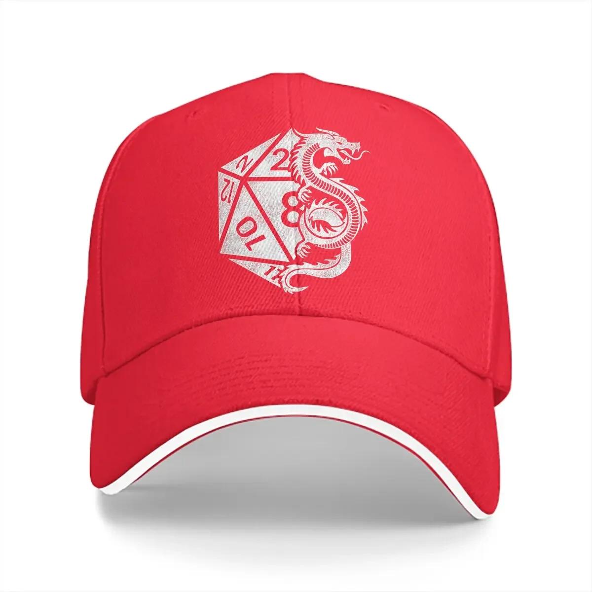Pure Color Dad Hats Dragon Poly Dice D20 Dungeon Dice Unisex s Hat Sun Visor Baseball Caps DND Game Peaked Cap One Size