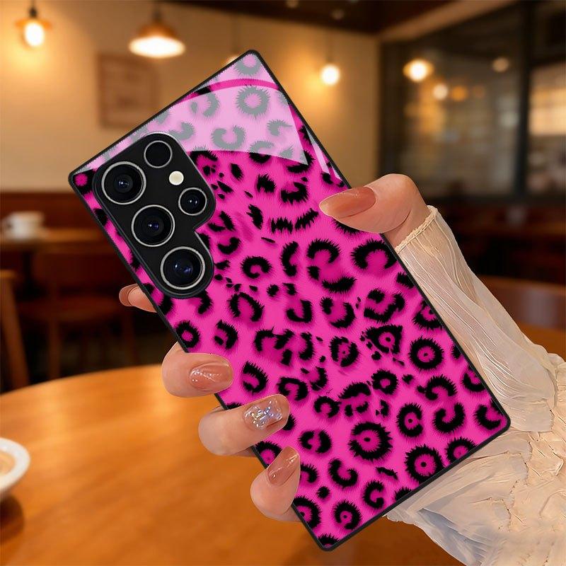 Pink Black Leopard Print Phone Case for Samsung for Galaxy S26 S25 S24 S23 Ultra S22 Ultra S20 Ultra 56 A72 A73 5G