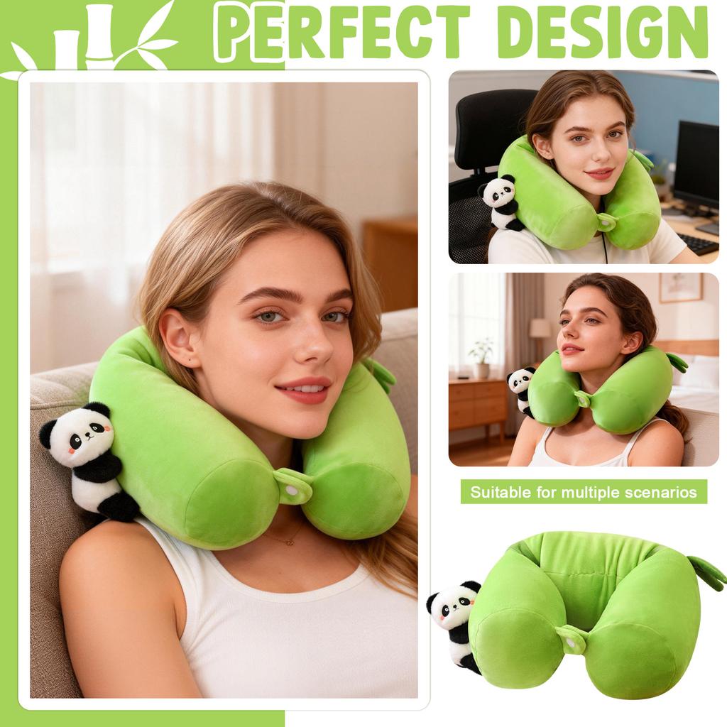 The U-Shaped Plush Pillow Is Detachable And Washable, And It Is A Cylindrical Neck Pillow