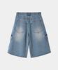MAISON MINED Vestige Cargo Bermuda Pants Mid Blue
