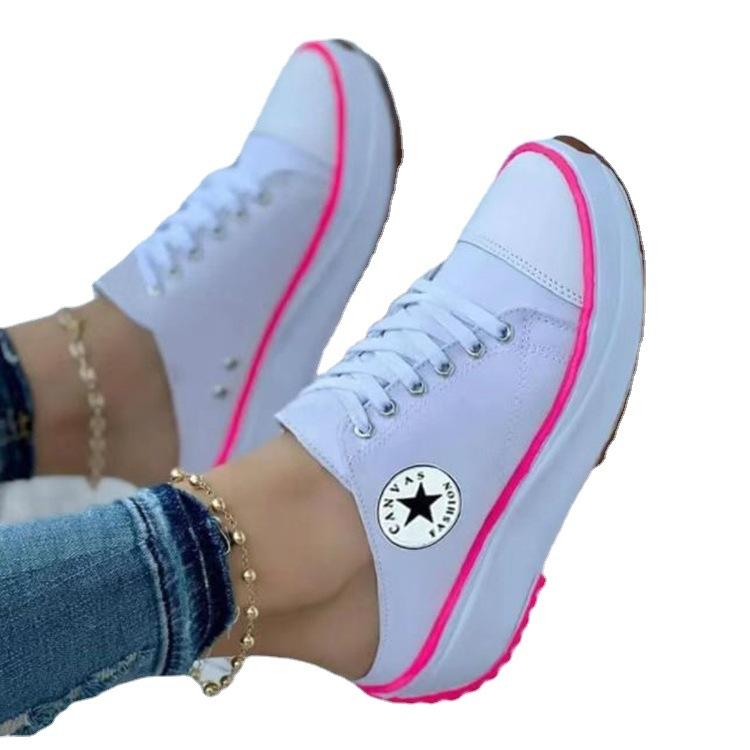 

Модные новые повседневные белые туфли из парусины с толстой подошвой 40