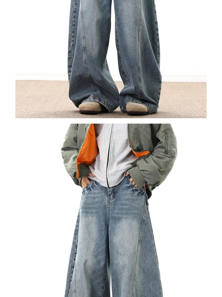 CleanFit Silhouette Scimitar Jeans: Retro, Loose & Slimming Unisex Design