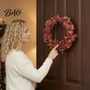 Indoor Outdoor Festive Decor 24.6FT Christmas Wire Garland, Red Green Leaves/Striped Candy/Snowflake Shiny Tinsel Candy Cane Striped Decoration