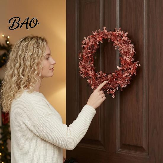 Indoor Outdoor Festive Decor 24.6FT Christmas Wire Garland, Red Green Leaves/Striped Candy/Snowflake Shiny Tinsel Candy Cane Striped Decoration