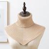 Knitted High Fake Collar Lapel Scarf Wool Detachable False Collar Neck Protection Cervical Winter Warm Scarf Decorative Scarves