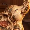 Indoor Atmosphere Lighting Vintage Elephant Lantern, Decorative Light, Resin Retro Table Lamp with Bird Cage Artistic Home Ornament Design for Decor,