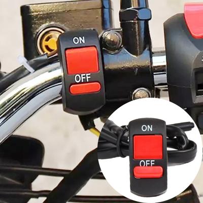 Universal Motorcycle Handlebar Flameout Switch ON OFF Button Motorbike Light Switch Button for Moto ATV Bike DC12V/10A Black