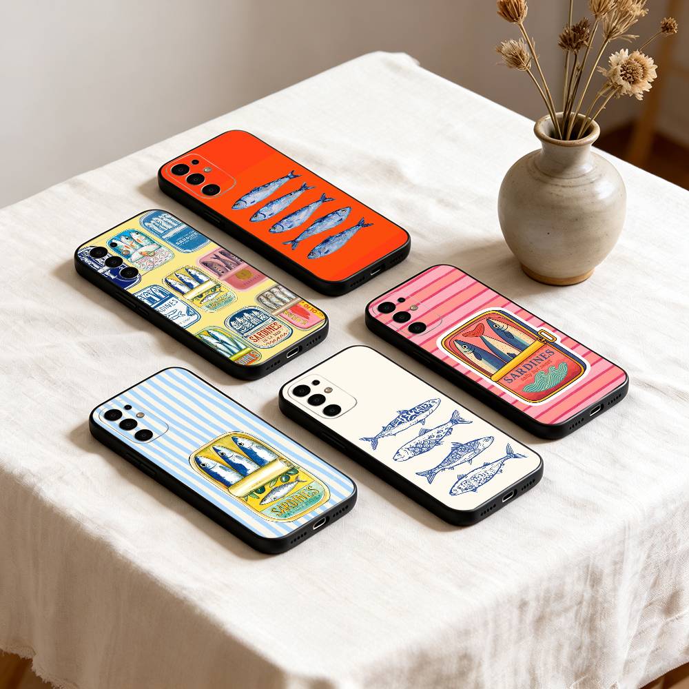 S-Sardines F-Fish Art Phone Case For Samsung S25,S24,S21,S22,S23,S30,Ultra,S20,Plus,Fe,Soft Silicone Black Cover