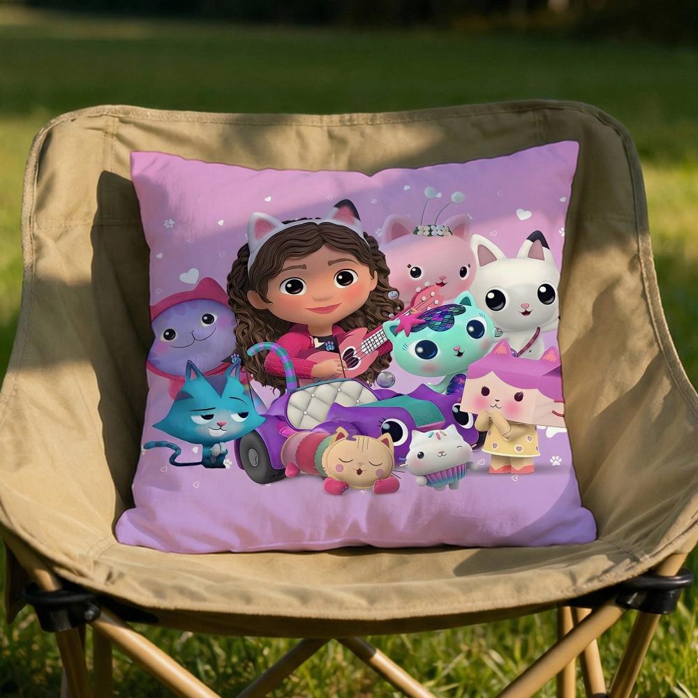 

Kids Gabbys Dollhouse Cushion Cover Soft Reversible Durable Pillow Cover MultiScene Use for Home Car Daily Comfort 30X30cm