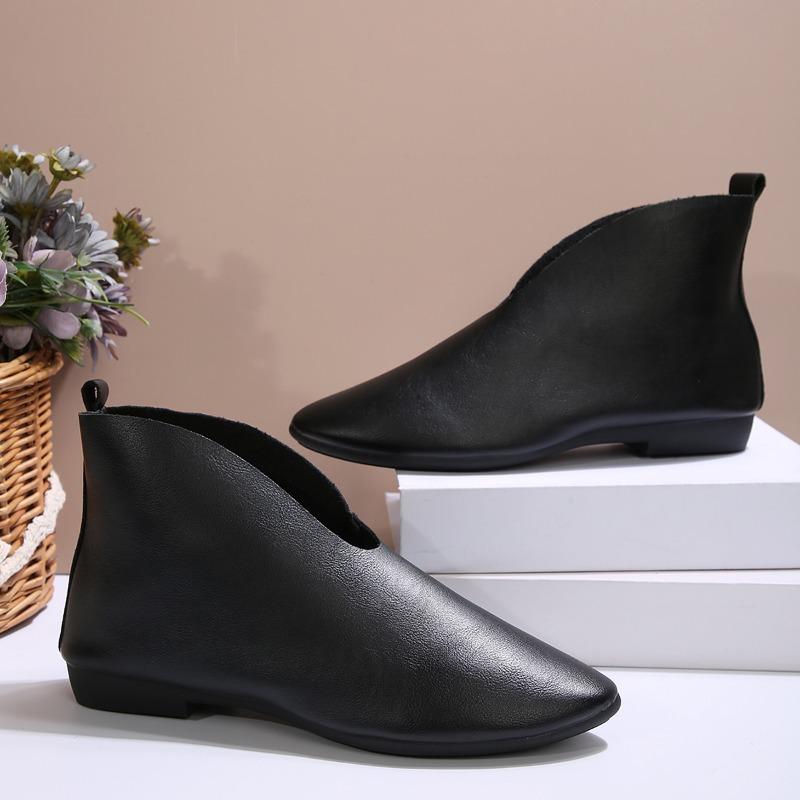 Outdoor Shoes Women 2024 High Quality Ankle Women's Boots Concise Modern Boots Women Low Heel Slip On Plus Size Shoes Female