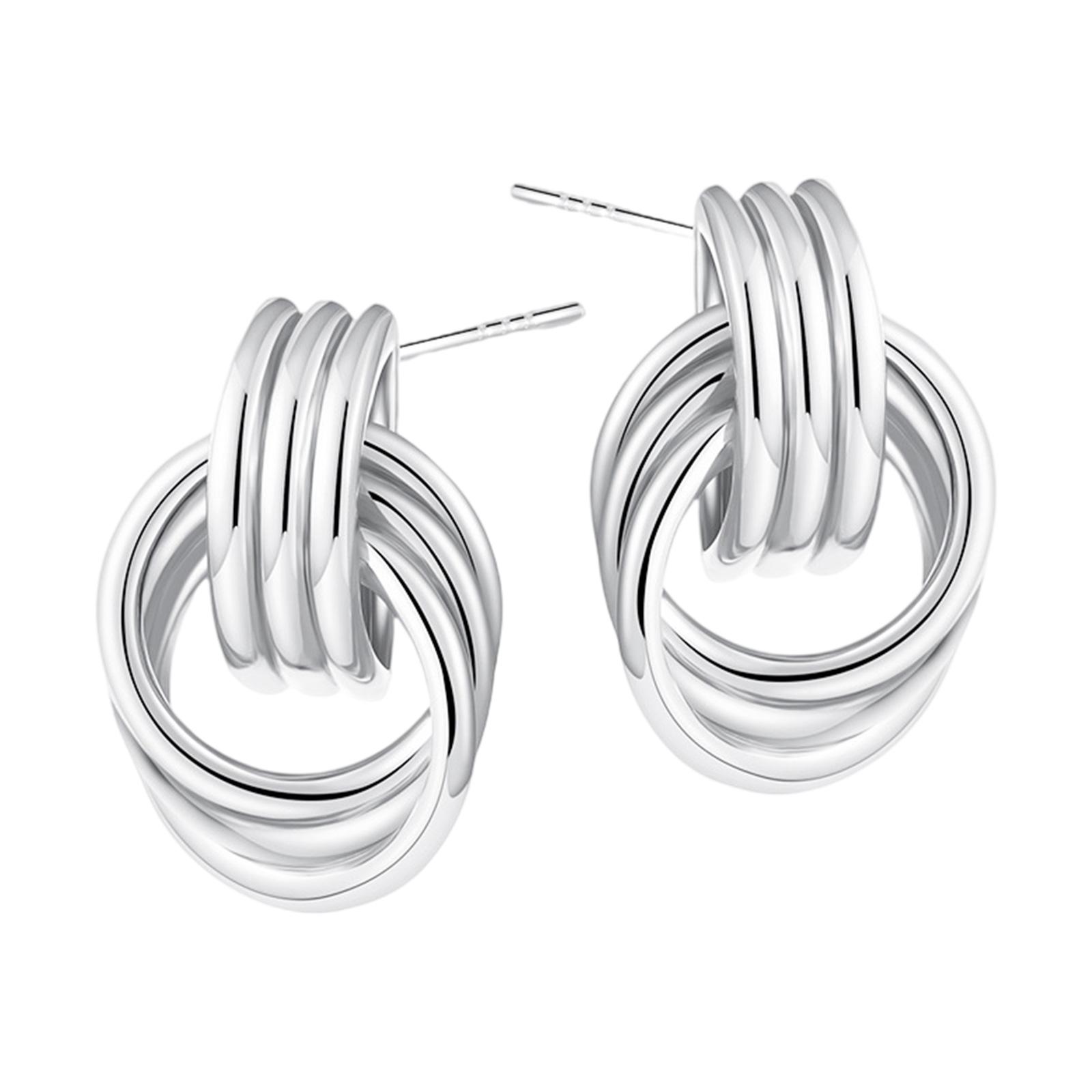 

Fashion Ear Studs Comfortable Earrings Irregular Ear Jewelry Stainless Steel Studs Earrings Suitable for All Day Wear S серебряный