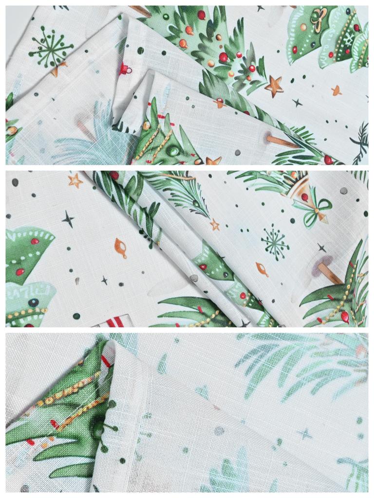 1pc Christmas Blackout Curtains with Christmas Tree Pattern, Suitable for Christmas Family Dinners and Parties