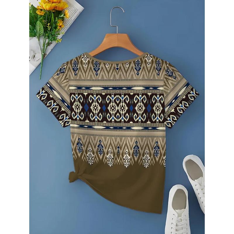 Summer Women's T Shirt Print Casual Short Sleeve 3d T Shirts Fashion Streetwear V Neck Pullover Female Clothing Shirt