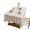 Polyester Jacquard Braid Striped Fringed Tablecloth Striped Lace Rectangular Coffee Table Table Cloth