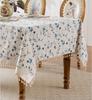 Household Waterproof Tablecloth Floral Tassel Tablecloth Rectangular Tablecover Tea Table Decor For Kitchen Dining Room