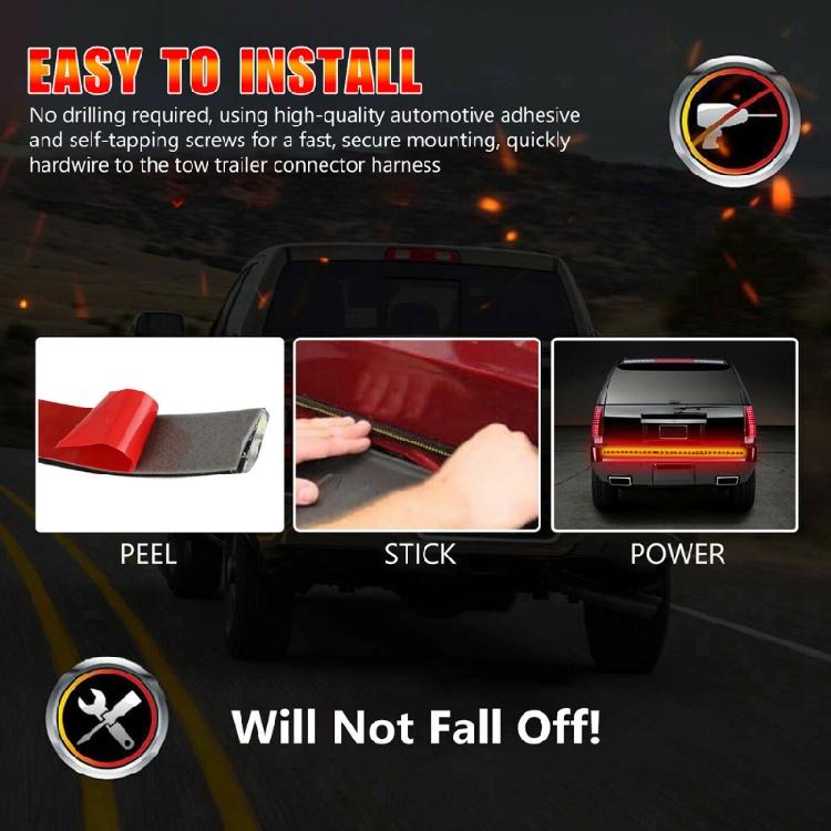 Car Brake Tail Light for DC 12V LED Strip Light Universal Car Break Indicator La