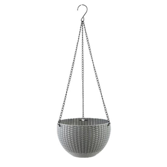 

Self-absorbing Flowerpot Rattan-like Weaving Texture And Absorbent Rope Flower Pot with Hanging Chain Planter for Indoor Outdoor S серый
