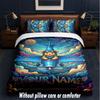 Teddy Bear Theme Custom Text Or Name 3Pcs Bedding Set,1 Flat Sheet & 2 Pillowcases Personalized Home Bedding